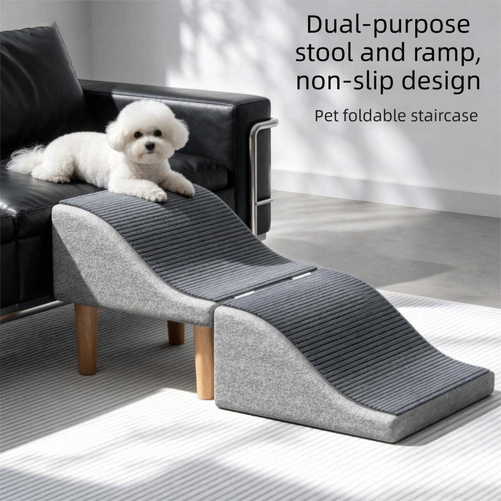 Foldable Multifunctional Pet Ramp Adjustable Dog Stairs Foldable Dog Ramp Small Breed Animal