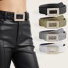 Punk PU Leather Wide Waistband Rhinestone Square Buckle Y2K Girl Waistband  Ladies/Girls