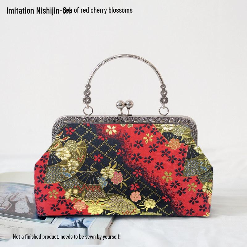 Short Style Handbag Material Kit - Handmade, Multiple Styles, Square Clasp Bag, Includes 20 Needles