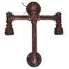 Iron Wall Lamp Double Head Water Pipe Lamp Steampunk Wall Lamp with E27 Socket for Industrial