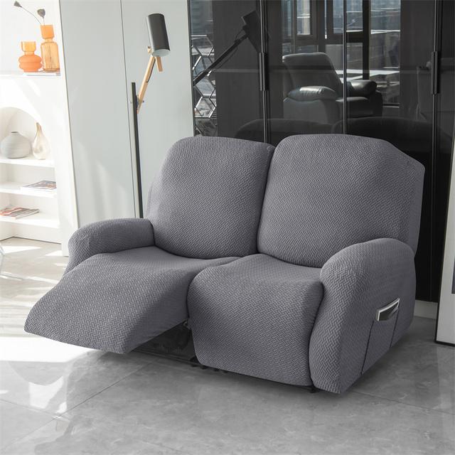 1 2 3 Seater Recliner Sofa Cover Stretch Spandex Lazy Boy Armchair Covers Jacquard Solid Color Couch Slipcovers For Living Room