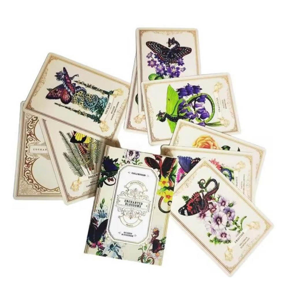 10.4*7.3cm Enchanted Blossoms Empowerment Oracle Cards 44 Pcs Cards