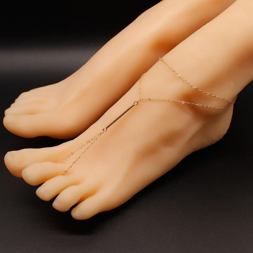 European and American summer fashion versatile new models, simple, metal rod, triangular chain, finger anklet