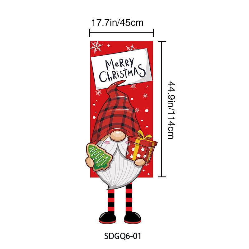 Christmas couplet hanging flag, snowman vertical door hanging, courtyard porch Christmas decoration hanging cloth party layout banner