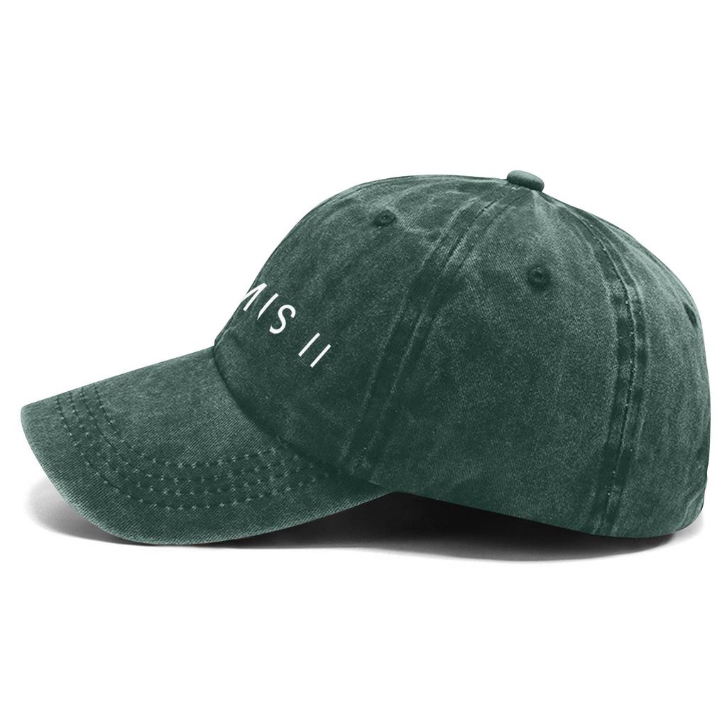 Casual Unisex Adjustable Baseball Cap Featuring Artemis II Embroidered Design Durable Cotton Twill Fabric Structured Crown Low Profile Visor