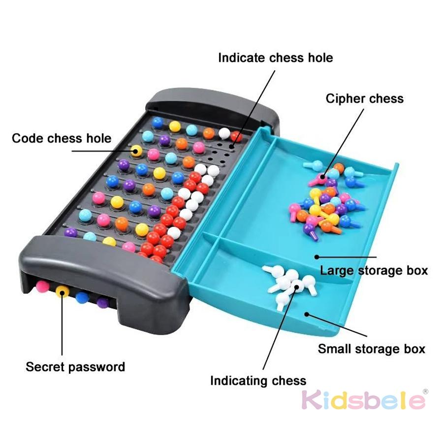 Secret Code Guessing Game, Mastermind Logic Board Game, Color Matching Brain Puzzle For Family Game Night