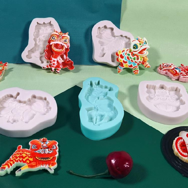 Chocolate Baking Mold Chinese Style Dragon and Lion Dance 3D Cake Molds Durable