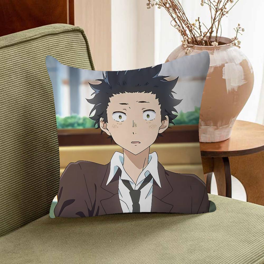 A S-Silent Voice Personalized Pillow Cover Kids Bedroom Wild Party Decor Pillowcase Kid Birthday Shower Gift