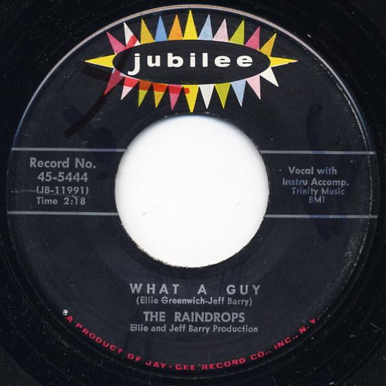 

7-дюймовая пластинка RAINDROPS What A Guy Its So Wonderful 455444 Jubilee 1963 US Pop Б/у