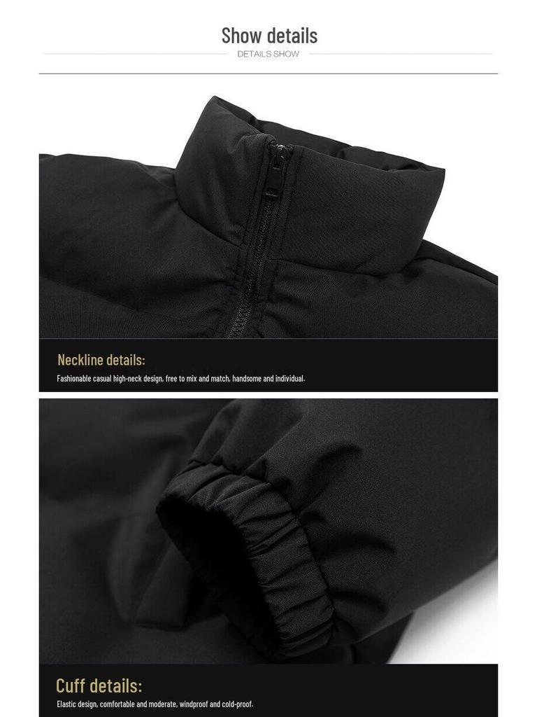 Herren Plus Size Winter-Steppjacke aus Baumwolle - Bestickte Dicke Warme Oberbekleidung