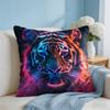 Tiger Animal Print Pattern Cushion Cover Square Pillow Bedroom Sofa Leisure Comfort Living Room Home Decoration X