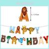 Lion King Children's Birthday Party Banner Decorations Simba Animation Cake Inserts Balloons Pull Flags
