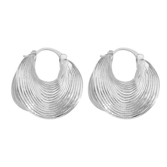 

1 Pair Women Earrings Face Brightening Mini Reflector Design Dual Fan-shaped Drop Earrings Casual срібний