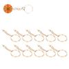 10pcs DIY Key Ring with Chain Portable Metal Key Chain Eye Screw Jewelry Pendant AccessoryGold 28mm