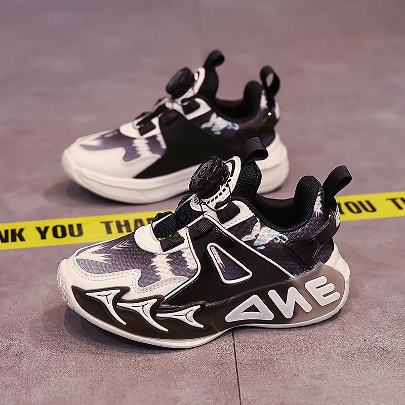 Girls' sports shoes 2025 new button men's and women's sports shoes spring and autumn mesh breathable wear-resistant lightweight running shoes