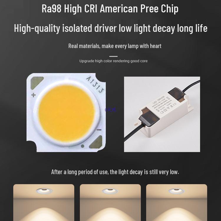 Recessed Anti-Glare Thin Downlight for Low Ceiling - Household & Commercial Use