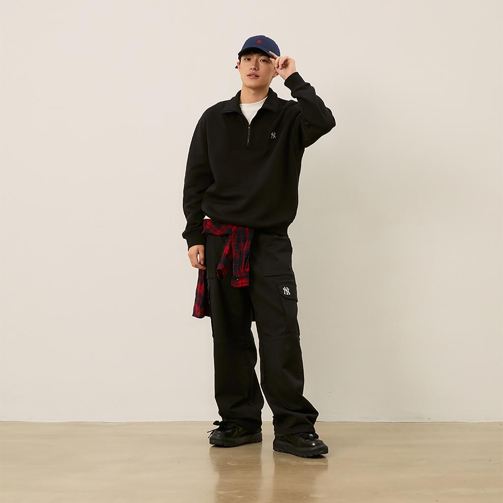 New MLB Basic Logo New York Yankees 24FW Sweatshirt Unisex Black 3AMTB0546-50BKS