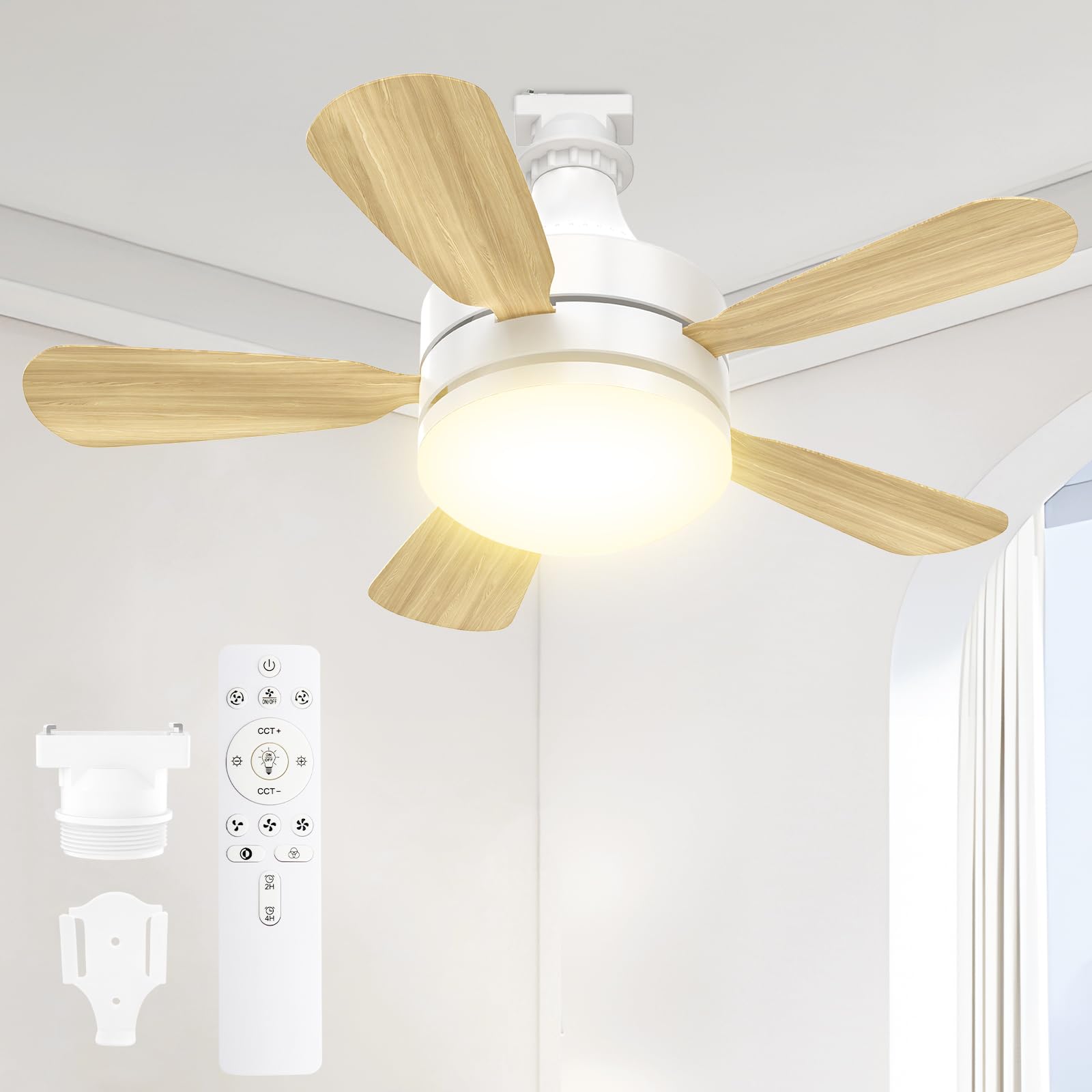 

forward and reverse rotation and energy ATOPSUN Ceiling Fan Light Ceiling Fan 28W 3000lm 120W Equivalent E26 Base Tatami Mats DC Motor Night Light