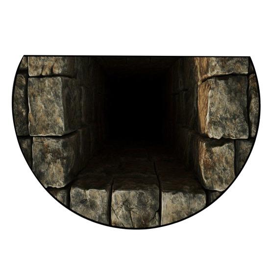 Floor Mat Semicircle Non-Slip Decorative 3D Illusion Realistic Burrow Rug Entryway Living Room Bedroom Fade-Resistant Area Mat