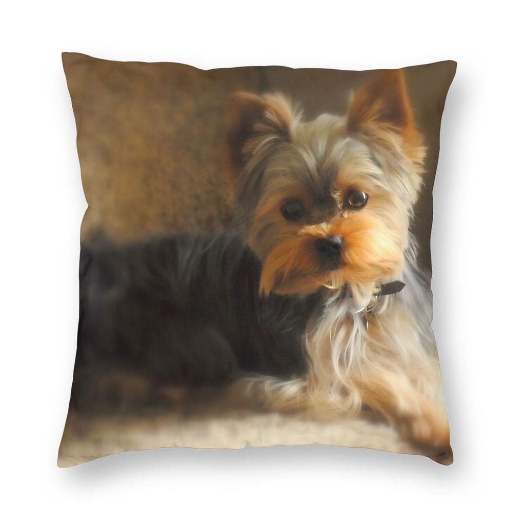 Yorkie Terrier Dog Cute Pillowcase Printed Polyester Cushion Cover Decor Pillow Case Cover Home Square cm
