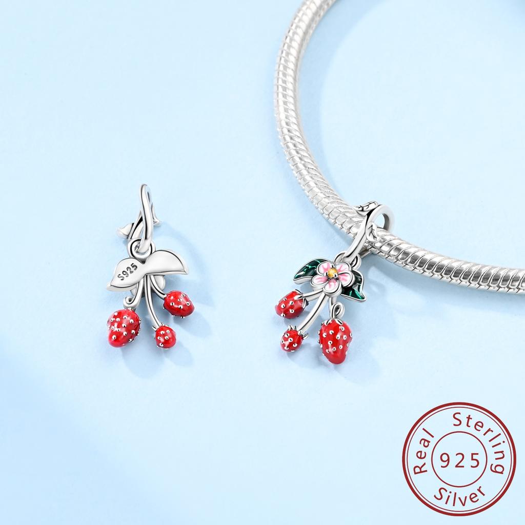 Copper Charms Beads Lotus Flower Strawberry Sloth Pendant Fit Original Bracelet Diy Woman Jewelry