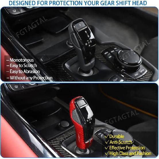 Real Carbon Fiber Gear Shifter Head Cover Fit for Toyot@ Supr@ GR A90 A91 MK5 2019-2024, Gear Shift Knob Cover Interior Gear Shifter Head Decoration