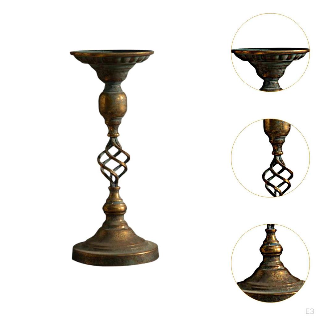 Metal Candle Holder Stand Antique Style Retro Table Centerpiece Candlestick for