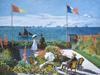 Sunny Town Gallery Painting Framed Monet of Santa F6 Framed Claude Monet and Hook 52 X 42 Cm "Terrace Adores" [String Included]