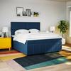 VidaXL Sommier à lattes de lit avec matelas Bleu 180x200 cm Tissu, lit, lit à plate-forme, lit à panneaux, meuble de chambre 3291746