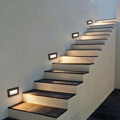 Wasserdichtes nach unten gerichtetes Fußlicht LED Treppenlicht Stufenlicht 3W/6W Einbauwandlicht Innen-/Außentreppe Stufenlichter NR-222
