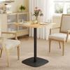 Kleine Eettafel, 60 cm, Vierkant, MDF Tafelblad, Stalen Onderstel, voor Woonkamer, Eetkamer, Keuken, Natuurlijk Hout+Zwart