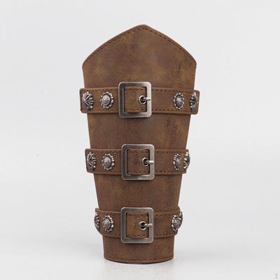 PU Leather Arm Guards Armband Steampunk Knight Role Play Costume Props Wrist Guard Medieval Bracers