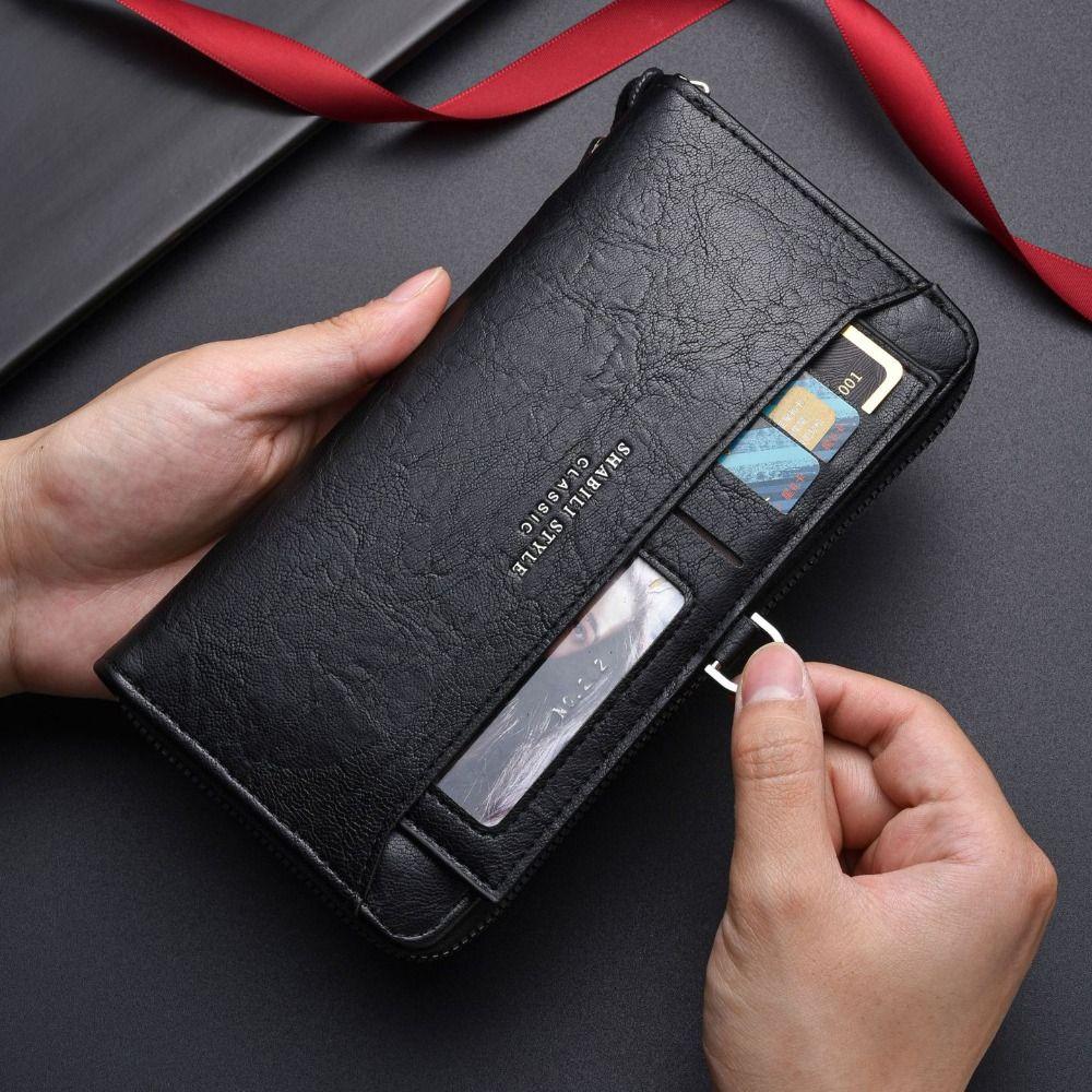 Multi Slot Long Wallet Purse Business Clutch Bag Elegant Mobile Phone Bag Business