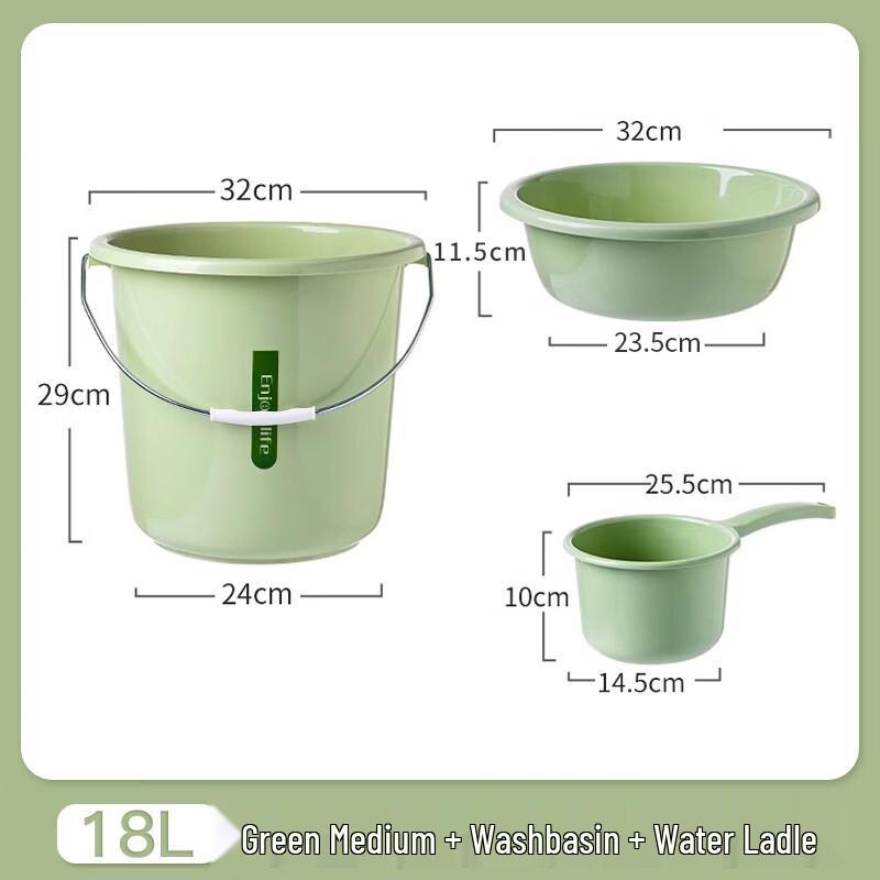Thickened Plastic Water Bucket 3-Piece Set