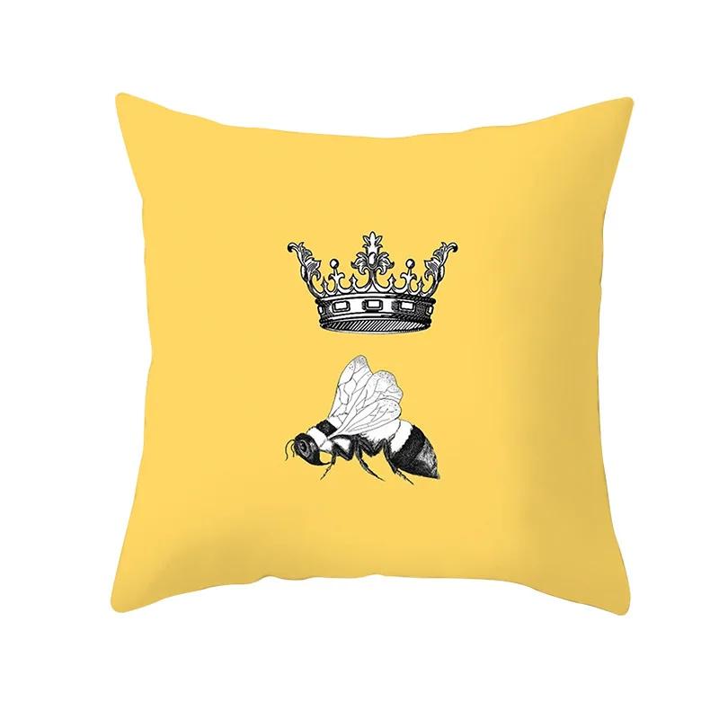Lemon Pineapple Cushion Cover 45x45cm Summer Yellow Pillow Case Sofa Decoration Pillow Cover Geometric Striped Throw Pillowcase