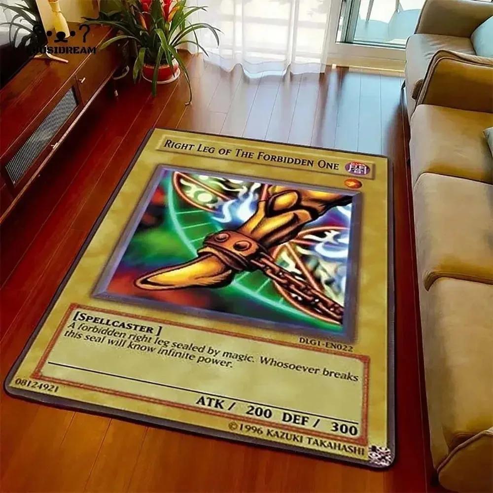 Yu-Gi-Oh Blauer Weißer Drache Anime Rutschfester Teppich Cartoon Bodenmatte für Wohnzimmer Schlafzimmer Dekorativer Bereichsteppich Perfektes Geschenk