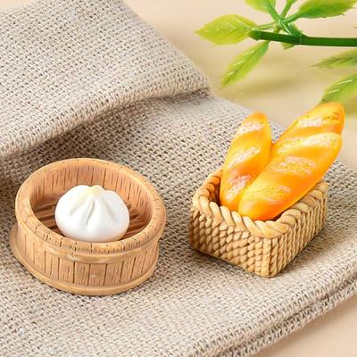 1Impostare1:12 Casa delle Bambole Miniatura Torta Pane Crostata Uova Teiera Cesto Vassoio Colazione Cibo Modello Decorazione Cucina Giocattolo per Giochi di Finzione per Bambini
