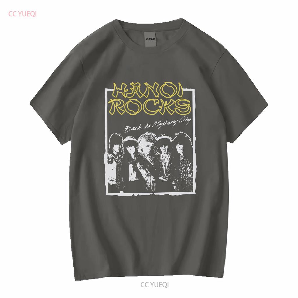 Hanoi Rocks Back To Mystery City Mens T Shirt Long or Short Sleeves Vintage Washed Graphic Breathable Soft