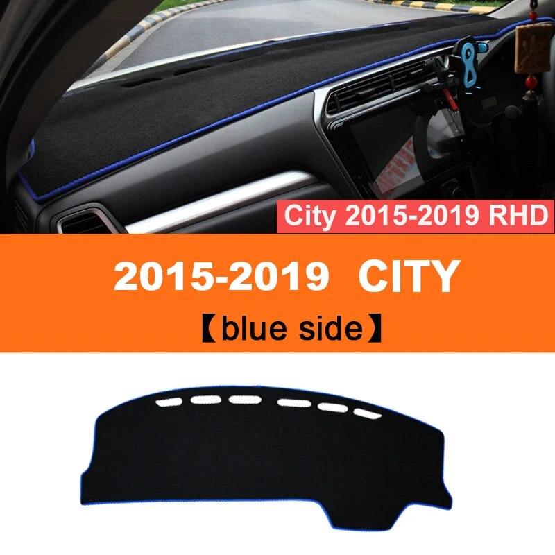 

Для Honda City Grace 2015-2017 2018, коврики для приборной панели автомобиля, избегайте света, коврик для инструментов, платформа, настольные ковры, аксессуары RHD Blue Side