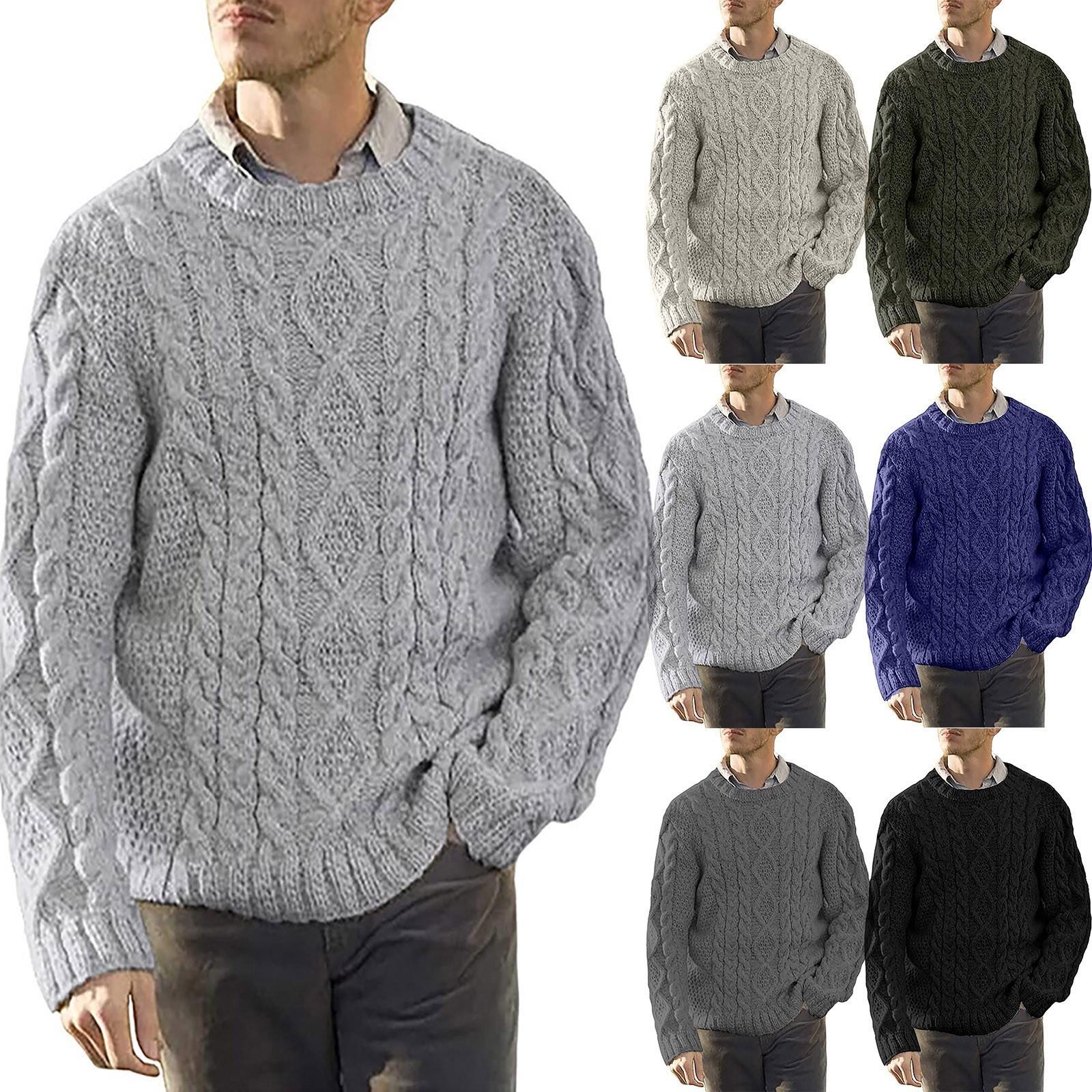 

Spring And Men s Long Sleeve Sweater Striped Business Sweater XL Темно-синій