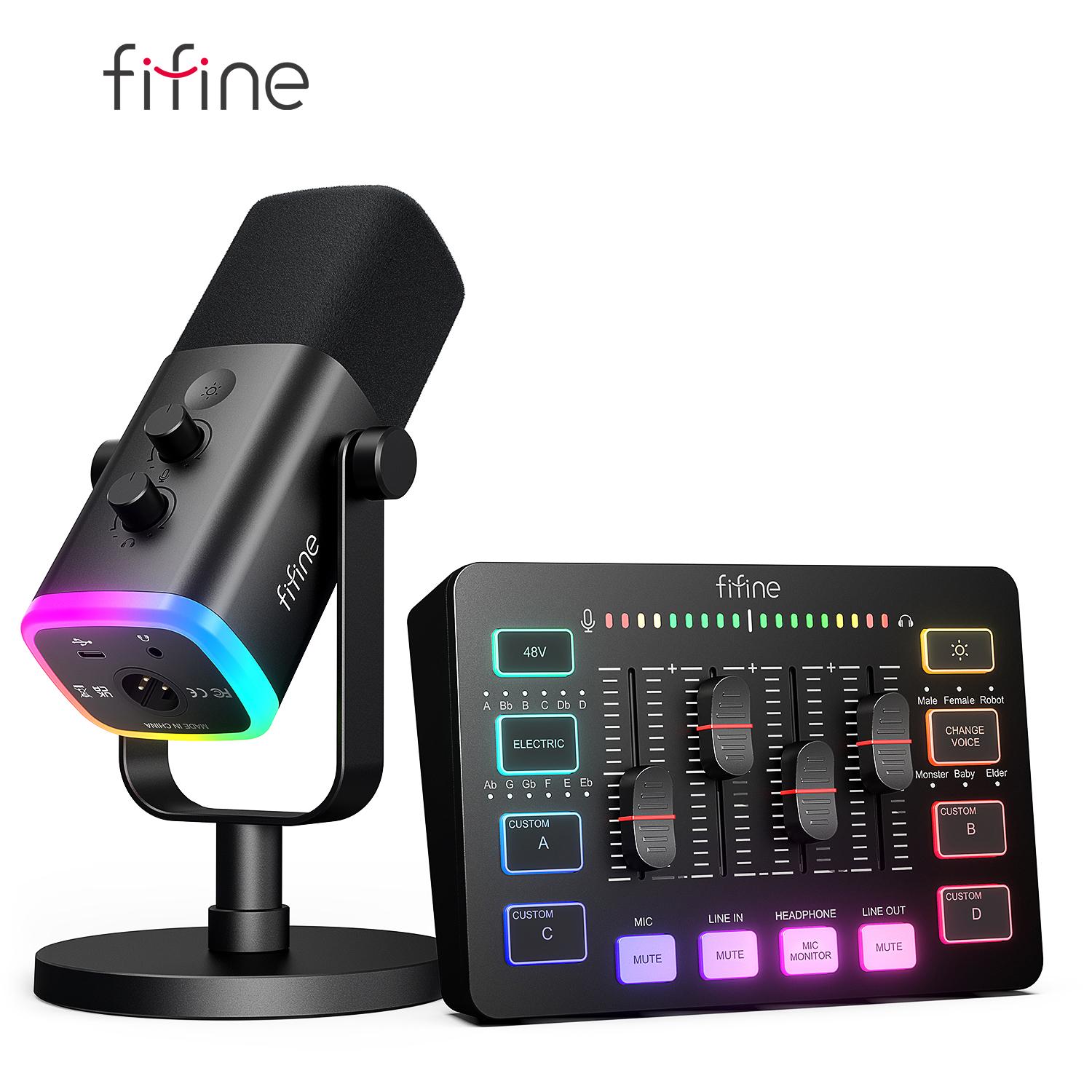 FIFINE RGB Streaming Podcast Kit with