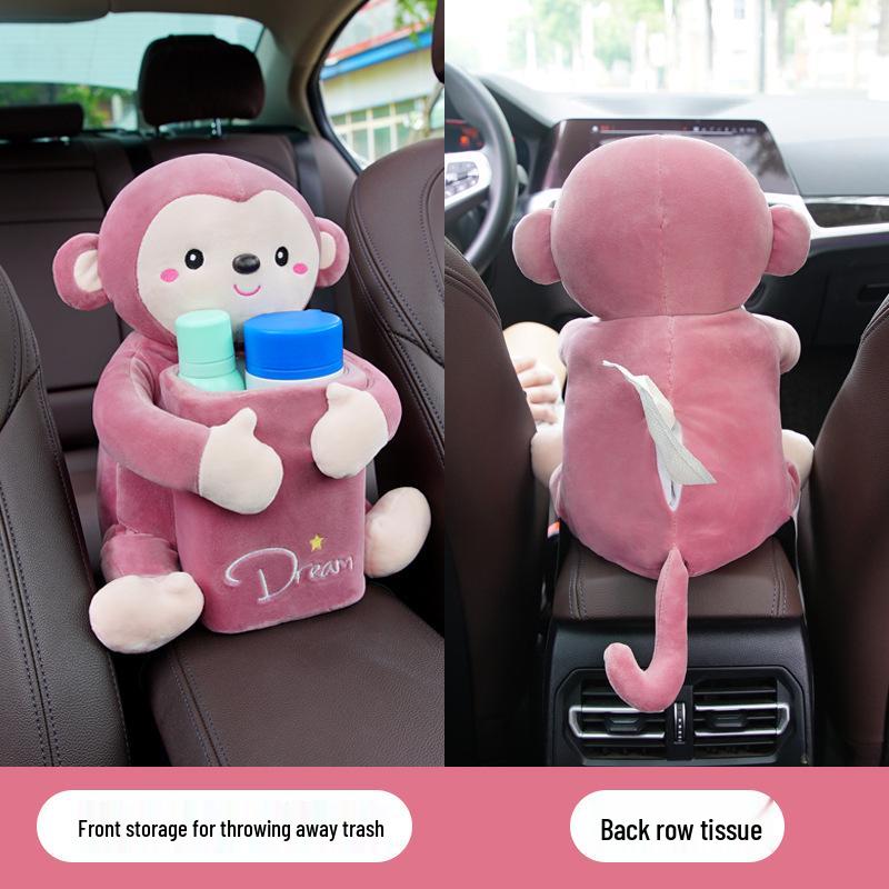 Creative Car Armrest: Two-in-One Tissue Holder & Trash Can - Cute Car Interior Decoration