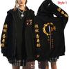 New Anime Printed Zipper Hoodie Men's and Women's Autumn/Winter Fashion Long Sleeve Hoodie Casual Zipper Sweatshirt
