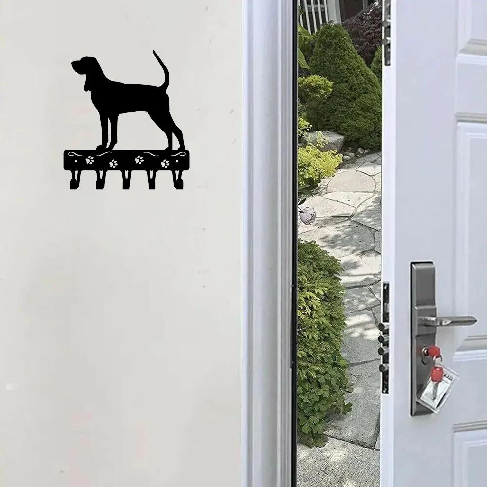 Key Rack & Dog Leash Hanger Wall Metal Pendant Art - Home Decor for Kitchen Bathroom Living Room - Iron Art Decoration
