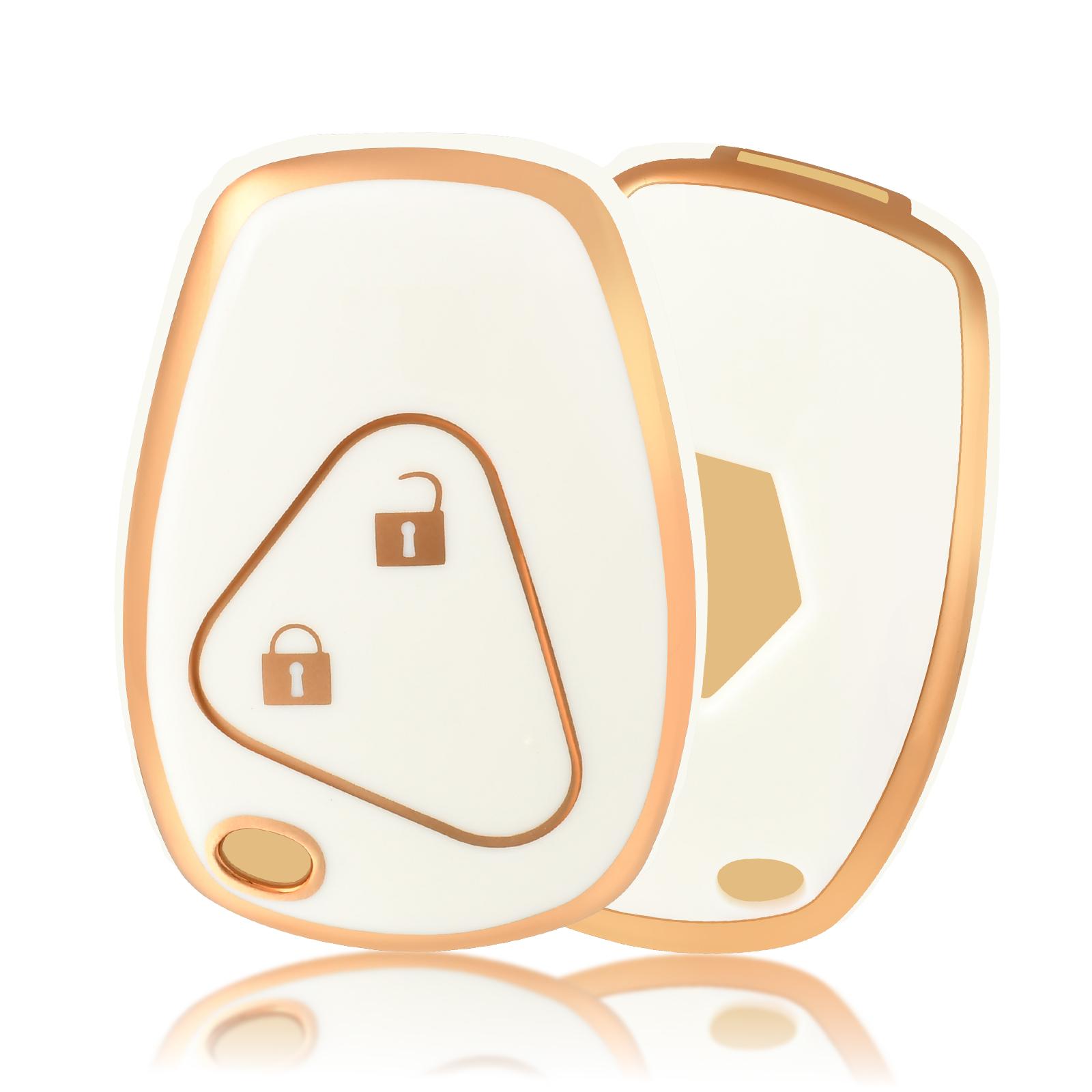 

Car Flip Key Case Cover Shell For Renault Megane Duster Modus Espace Laguna Logan For DACIA Sandero Fluence Clio Kango 2 Buttons біле золото кольору