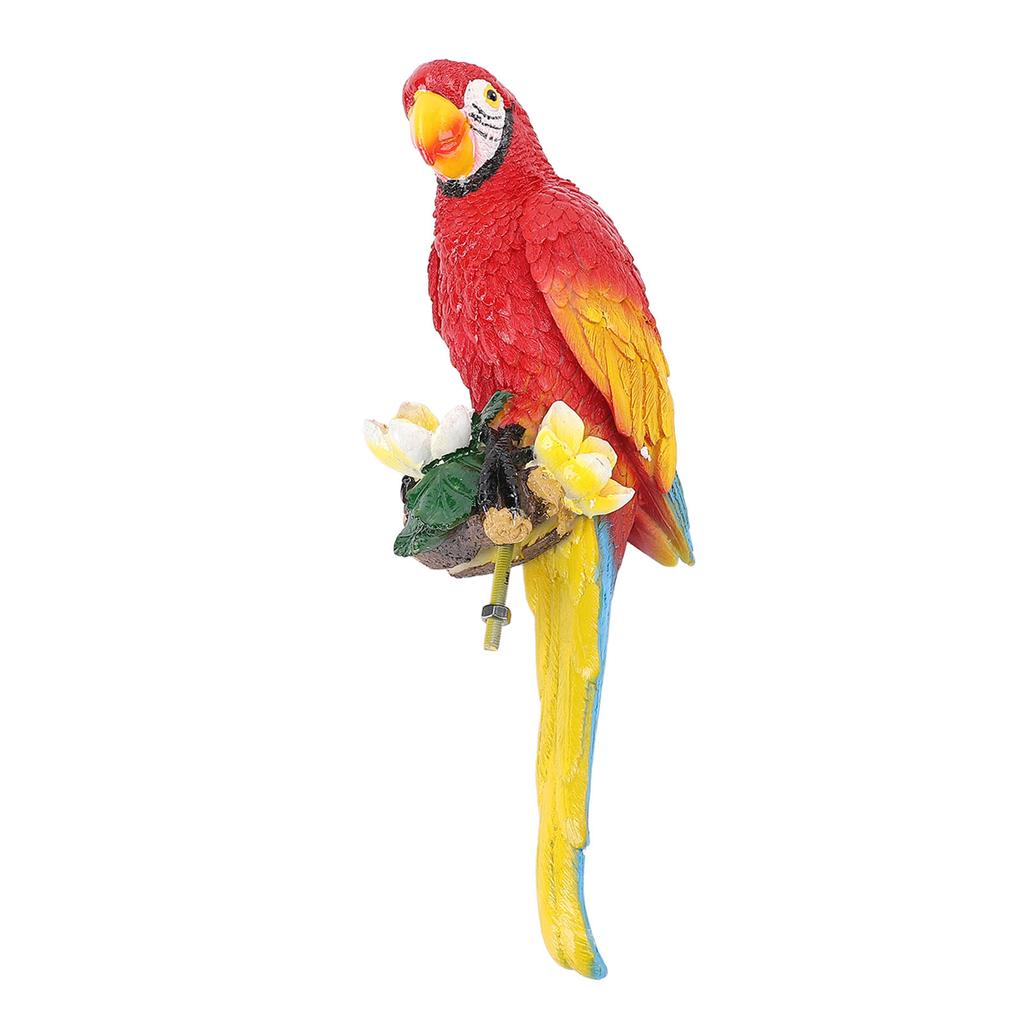 Papagei Dekor Statue Figur Scharlachroter Ara Skulptur Vögel Garten Hof Dekoration