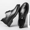 New Men Lace Up Dress Shoes Increase 8cm Cow Leather Breathable Invisible Heightening Shoes Business Casual Soft Men Derby Shoes