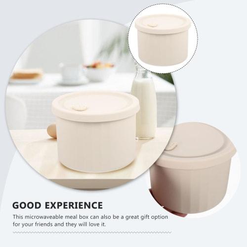 NUOLUX Silicone Lunch Box, Microwave Safe, Approx. 650ml, Lightweight, Round, Portable, Suitable for Commuting, Travel, Hiking, Camping, Picnics, Outd