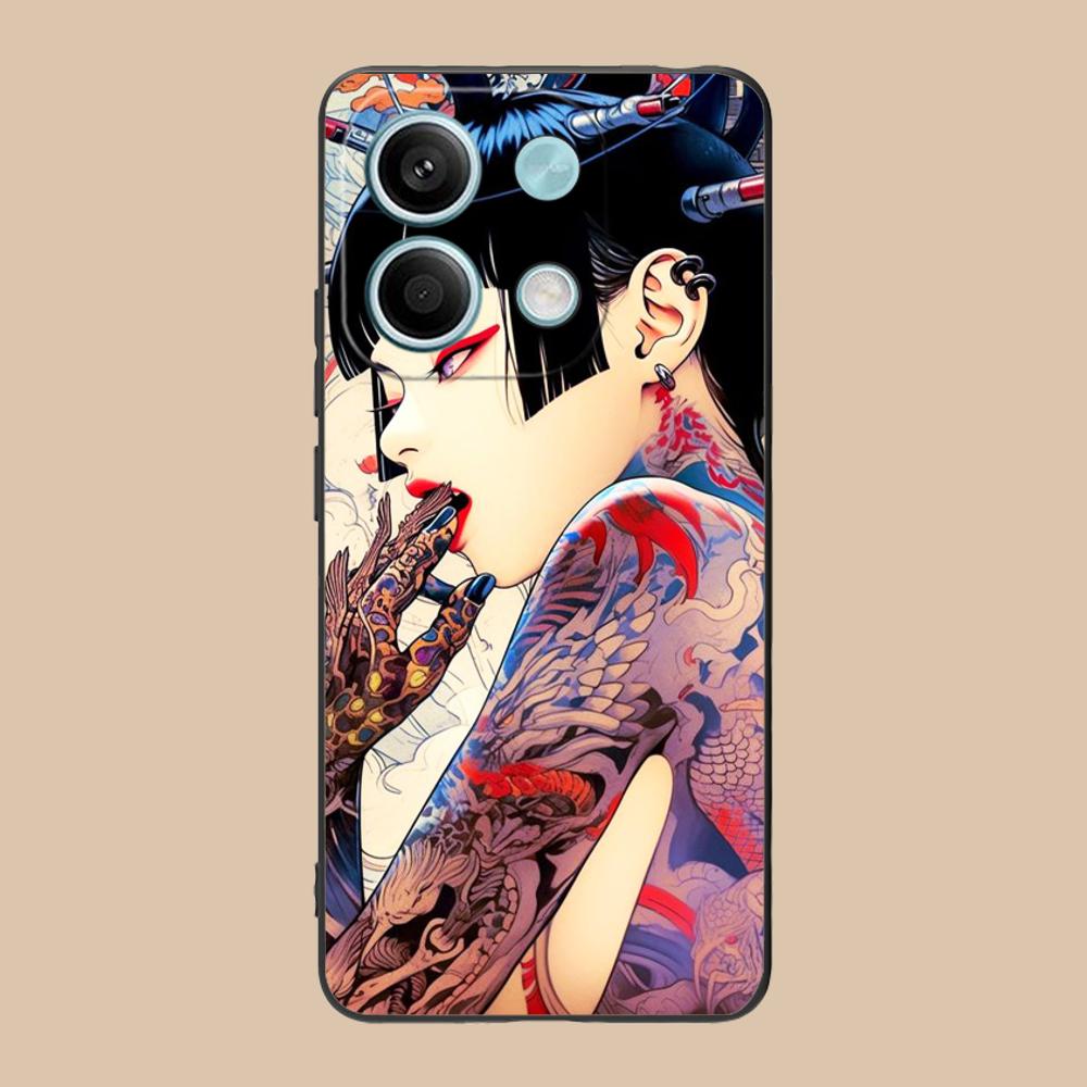 Fashion Tattoo Girl Mobile Phone Case for POCO M7 M6 M5 M4 M3 X7 X6 X5 X4 X3 Pro GT 5G Colorful Printing Cover Pretty Cover