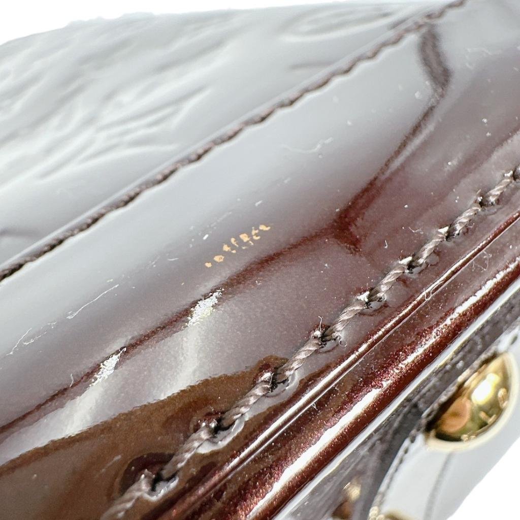 Louis Vuitton Vernis Alma PM El Çantası Monogram Vernis şarap kırmızısı Kadın M91611 Kullanılmış